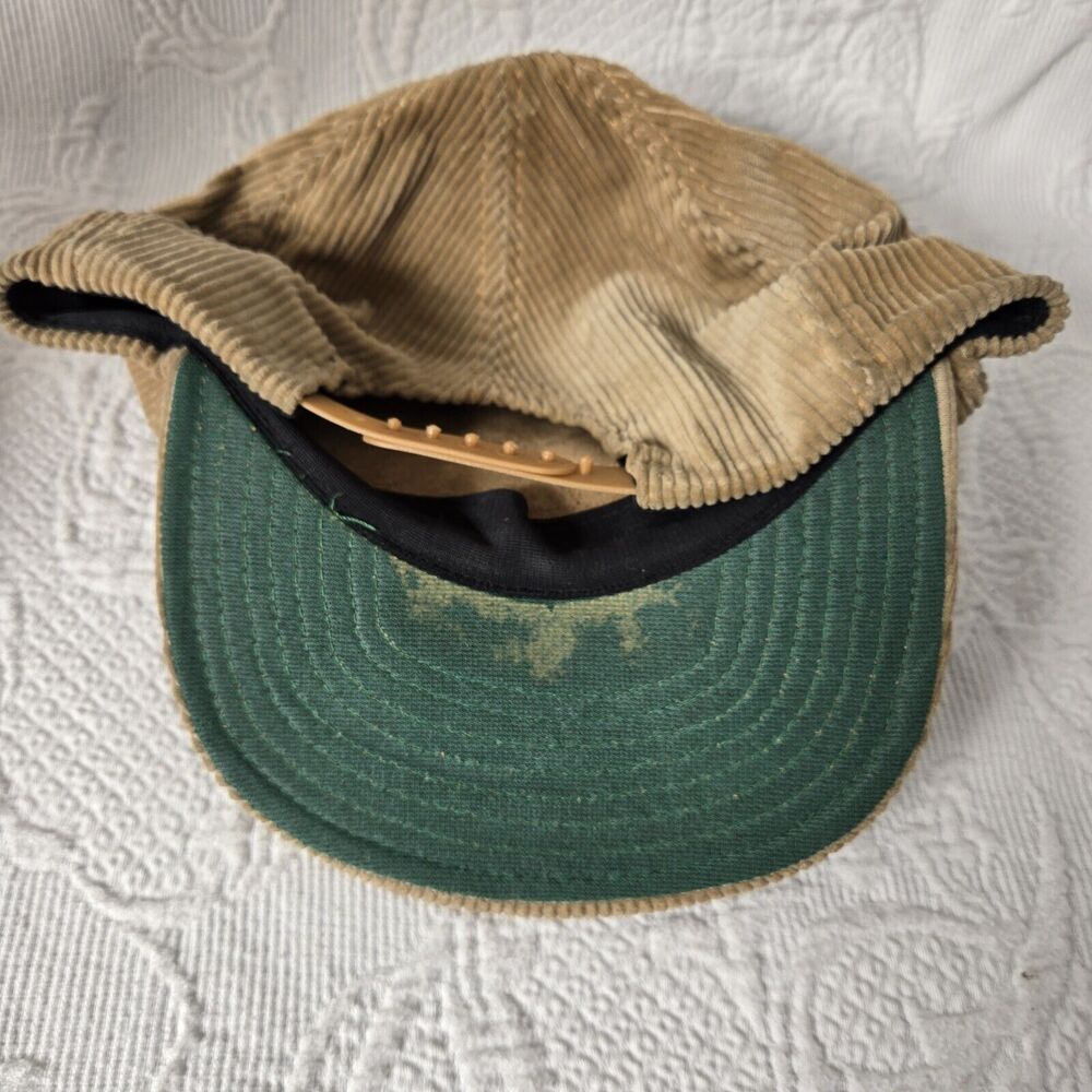 Vintage Olympia Beer Corduroy With Leather Trucker Hat Rare 80s - Picture 6 of 7